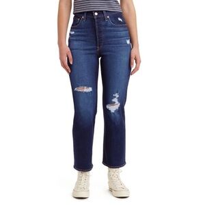 Levi’s | Ribcage Straight Ankle Grunge Busted Knee Button Up Jeans Size 29 L 27